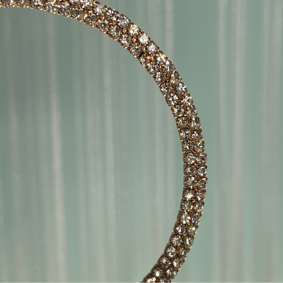 Bebe Large Hoop Diamond Earrings NWT - Picture 10 of 17